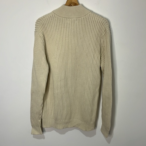 VTG LL Bean Men's Size Large Tall Full Zip Ribbed Sweater Cozy Cabin 90s - Picture 4 of 11